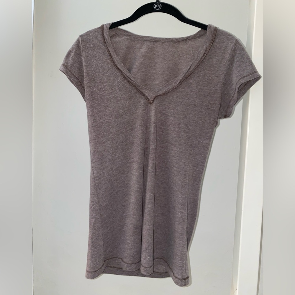 Taupe V-Neck Women's Top